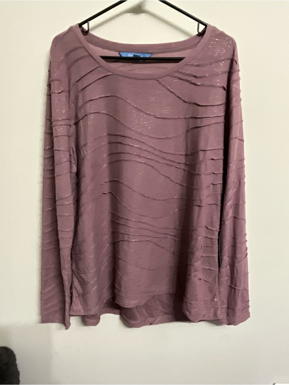 Simply Vera Vera Wang Mauve Long-Sleeve Textured Top